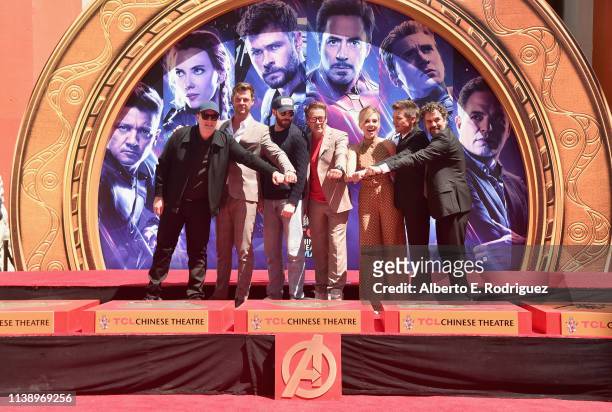 Marvel Studios' "Avengers: Endgame" stars President of Marvel Studios/Producer Kevin Feige, Chris Hemsworth, Chris Evans, Robert Downey Jr., Scarlett...
