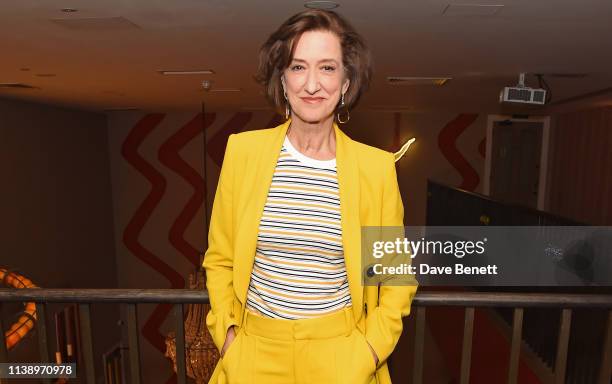 Haydn Gwynne attends the press night after party for "All My Sons" at The Ham Yard Hotel on April 23, 2019 in London, England.