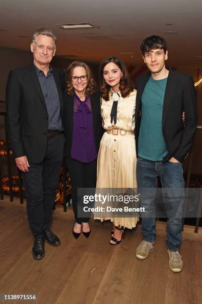 Bill Pullman, Sally Field, Jenna Coleman and Colin Morgan attend the press night after party for "All My Sons" at The Ham Yard Hotel on April 23,...