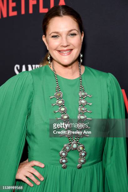 Drew Barrymore attends Netflix's "Santa Clarita Diet" Season 3 Premiere at Hollywood Post 43 on March 28, 2019 in Los Angeles, California.