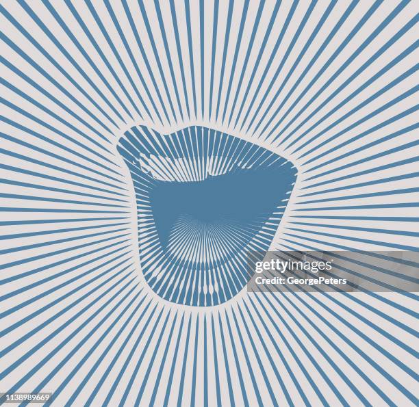 illustrazioni stock, clip art, cartoni animati e icone di tendenza di bocca di donna che ride e sorride con i raggi del sole - bocca