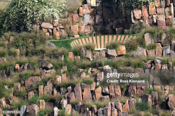 General view of the 17th green during round two of the Hero Indian Open at the DLF Golf & Country Club on March 29, 2019 in New Delhi, India.