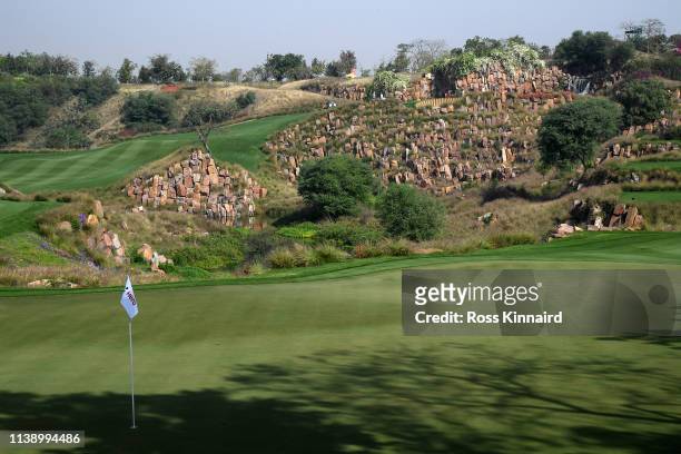 General view of the 16th green during round two of the Hero Indian Open at the DLF Golf & Country Club on March 29, 2019 in New Delhi, India.