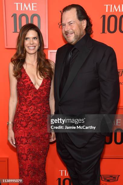 Lynne Benioff and Marc Benioff attend the 2019 Time 100 Gala at Frederick P. Rose Hall, Jazz at Lincoln Center on April 23, 2019 in New York City.