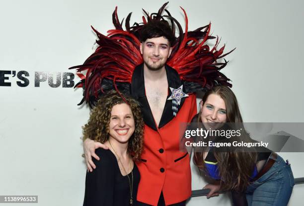 Ellie Heyman, Max Vernon and Leah Lane attend the Max Vernon: Existential Life Crisis Lullaby at Joe's Pub on April 23, 2019 in New York City.