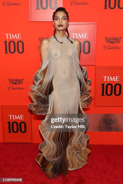 Indya Moore attends the 2019 Time 100 Gala at Frederick P. Rose Hall, Jazz at Lincoln Center on April 23, 2019 in New York City.