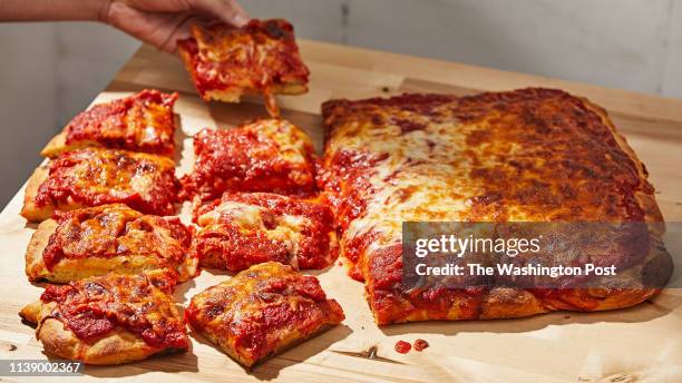 Pizza siciliana (pizza with sardines), Sicily, Italy, Stock Photo