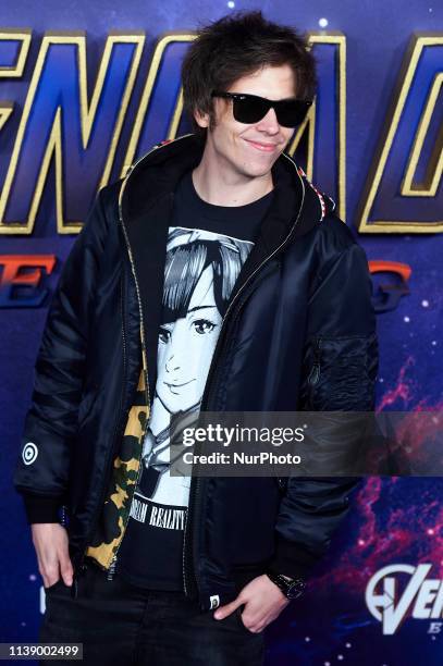 Youtuber Ruben Doblas 'El Rubius' attends 'Avengers: Endgame' premiere at Capitol Cinema on April 23, 2019 in Madrid, Spain.