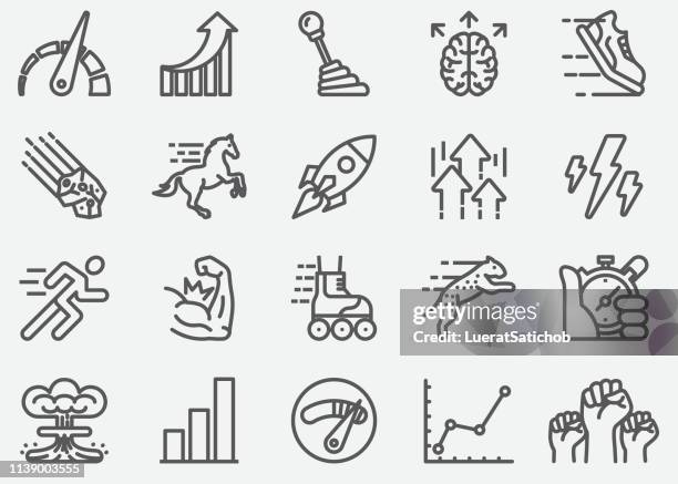 performance line icons - cheetah running stock illustrations