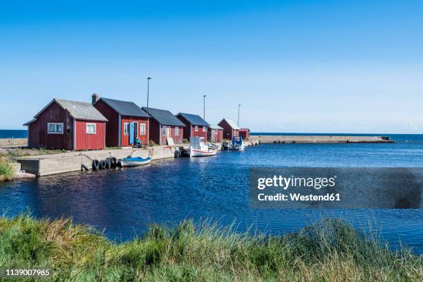 grasgard harbour, oland, sweden - oland stock-fotos und bilder