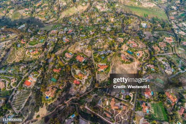 usa, california, del mar, aerial view of villas - del mar california stock-fotos und bilder