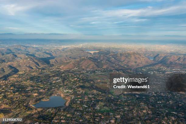 usa, california, del mar, aerial view of town - del mar california stock-fotos und bilder