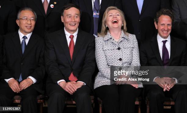 Chinese Vice Premier Wang Qishan, Chinese State Councilor Dai Bingguo, U.S. Secretary Hillary Clinton, and Secretary of the Treasury Timothy Geithner...