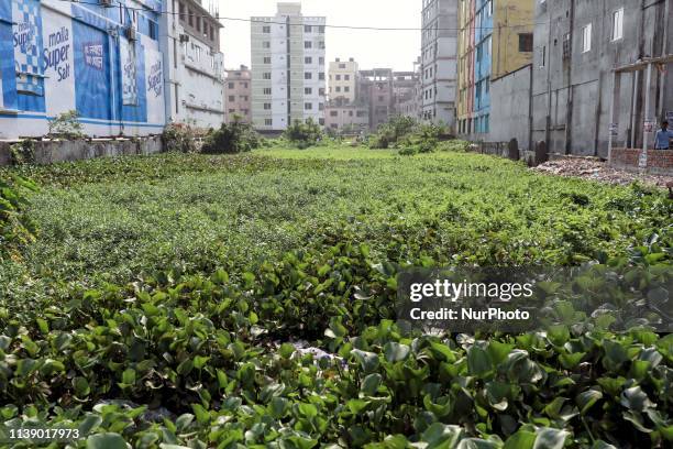 General view of the site of the former Rana Plaza building that collapsed during the sixth anniversary of the disaster at the site where the building...