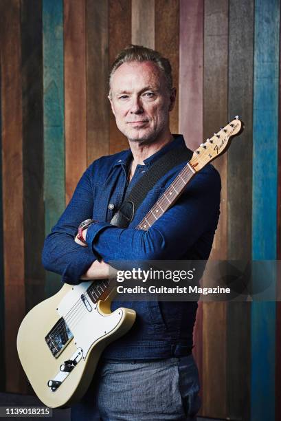 Portrait of English musician Gary Kemp, photographed in Brentford on June 29, 2018. Kemp is best known as a guitarist with new wave rock group...