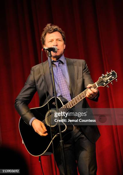 Jon Bon Jovi performs during the Ambassadors for Humanity gala honoring Brian L. Roberts to benefit the USC Shoah Foundation Institute on May 9, 2011...