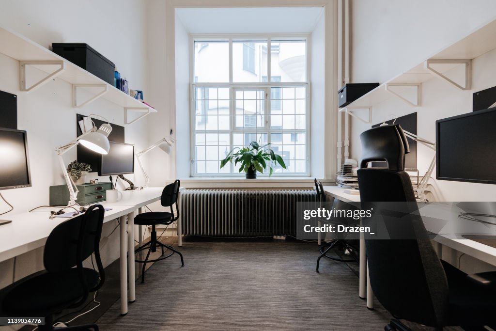 Open plan co-working office in Sweden
