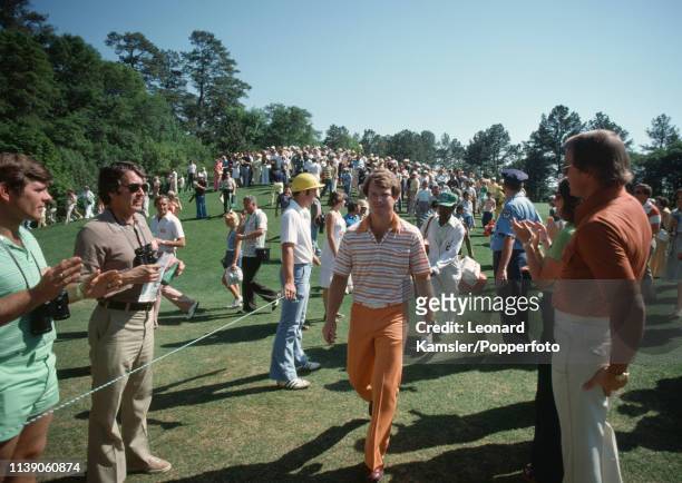 American golfer Tom Watson after winning the US Masters Golf Tournament at the Augusta National Golf Club in Augusta, Georgia on 10th April 1977.