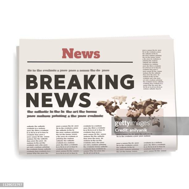 illustrations, cliparts, dessins animés et icônes de breaking news titre - titre de journal
