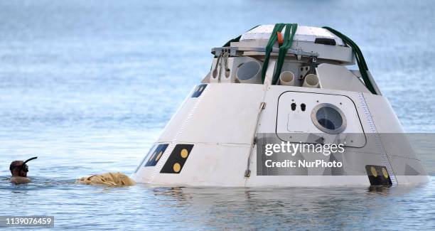 Team members from the Department of Defense Human Space Flight Support Office Rescue Division conduct a search and rescue training exercise with the...