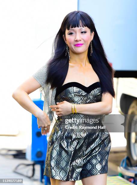 Actress Constance Wu arrived on the set of Hustlers on April 24, 2019 in New York City.