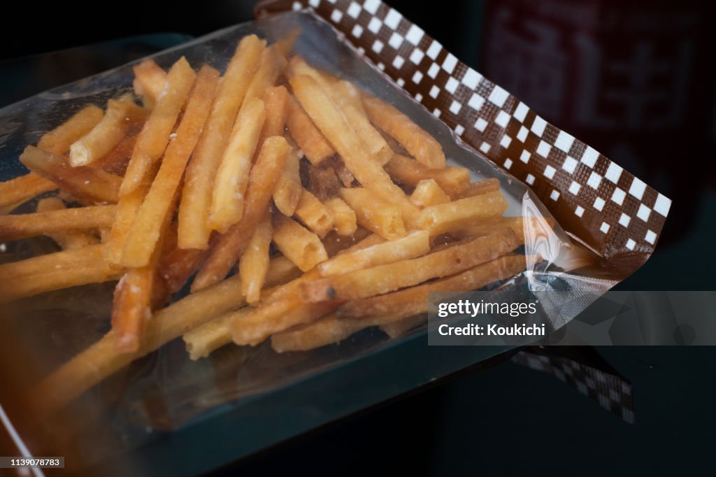 Imokenpi (patatas fritas) snacks japoneses/patatas recubiertas con azúcar