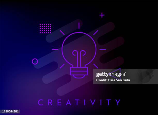 memphis style single gradient bulb icon - computer keyboard dark stock illustrations