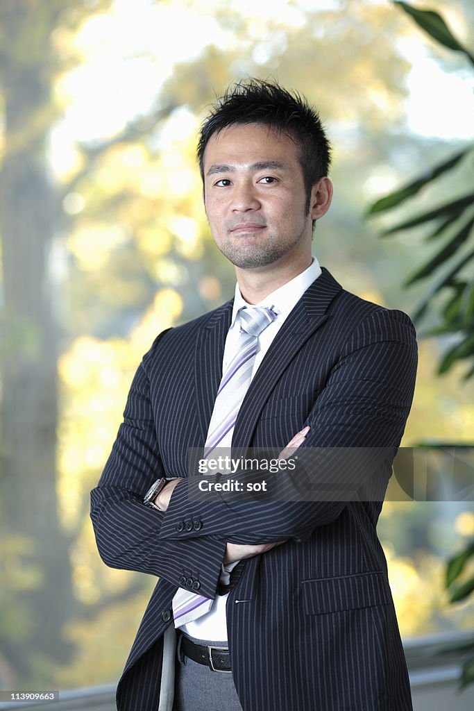 Portrait of businessman in office,close up