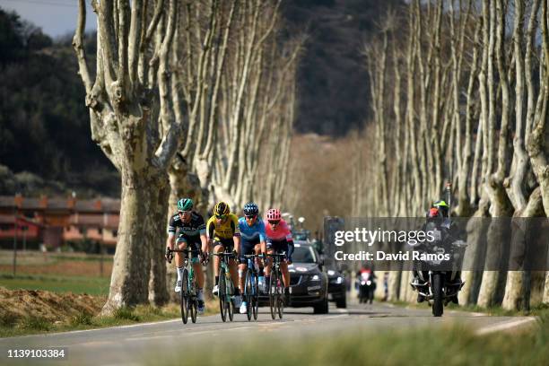 Tejay Van Garderen of The United States and Team EF Education First / Andrey Amador of Costa Rica and Movistar Team / Bertjan Lindeman of The...