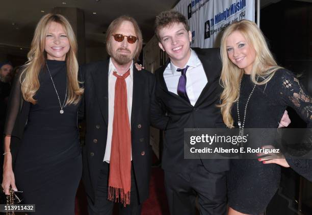 Dana Petty, singer Tom Petty, Dylan Petty and girlfriend Paige arrive to The Midnight Mission's 11th Annual Golden Heart Awards on May 9, 2011 in...