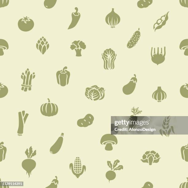 vegetable seamless pattern - vegetable background stock illustrations