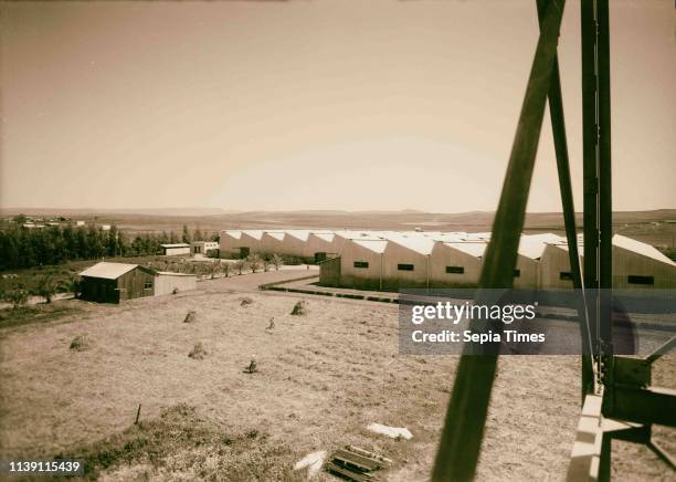 Jewish factories in Palestine on Plain of Sharon & along the coast to Haifa. Acre. Kfar-Ata. The 'Ata' Textile Co. A section of the premises from the...