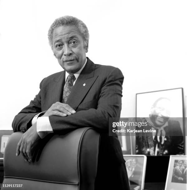 Manhattan Borough President David N. Dinkins poses for a portrait in his office in November, 1986 in New York City, New York.