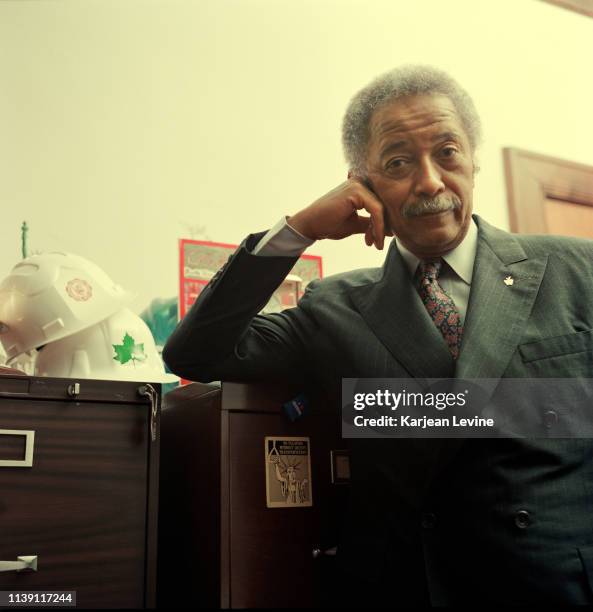 Manhattan Borough President David N. Dinkins poses for a portrait in his office in November, 1986 in New York City, New York.