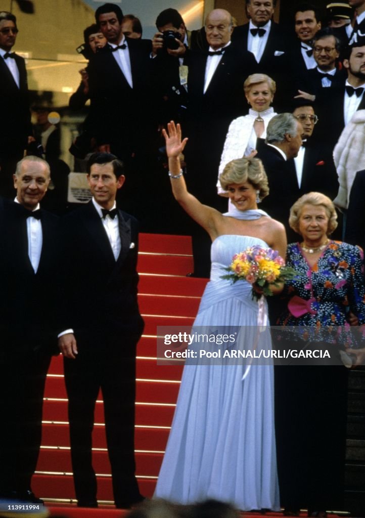 Prince Charles And Princess Diana At Cannes Film Festival In 1987
