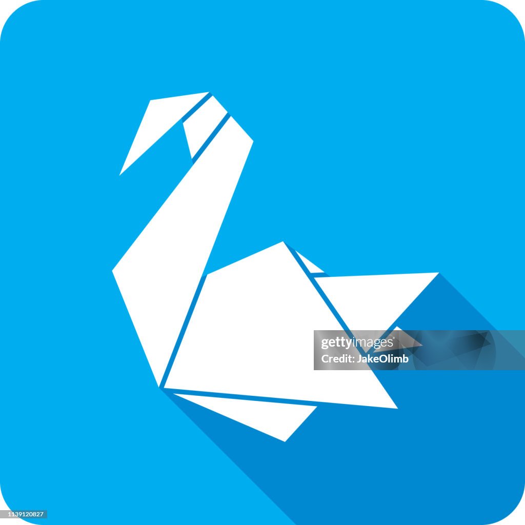 Origami Swan Icon Silhouette