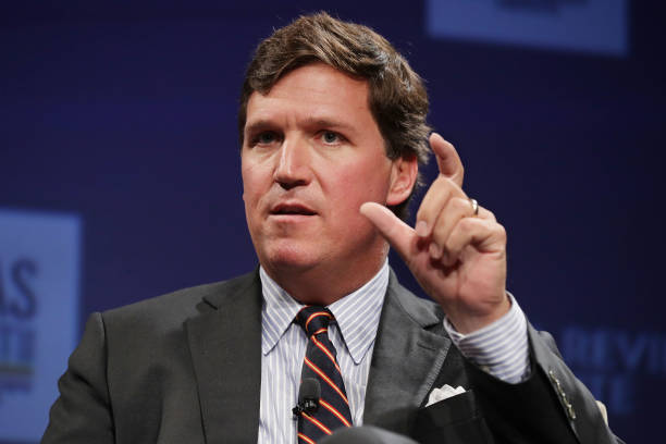 Fox News host Tucker Carlson discusses 'Populism and the Right' during the National Review Institute's Ideas Summit at the Mandarin Oriental Hotel...