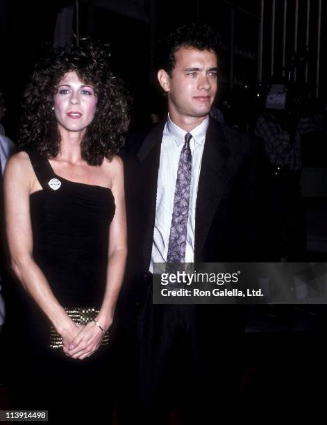 Actress Rita Wilson and actor Tom Hanks attend the "Nothing in Common" Century City Premiere on July 21, 1986 at Plitt's Century Plaza Theatres in...