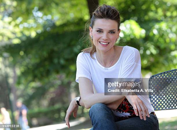 Actress Christiane Filangieri attends "I Liceali 3" TV series photocall at Villa Borghese on May 10, 2011 in Rome, Italy.