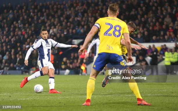 Jake Livermore of West Brom scores a goal to make it 3-2 during the Sky Bet Championship match between West Bromwich Albion and Birmingham City at...