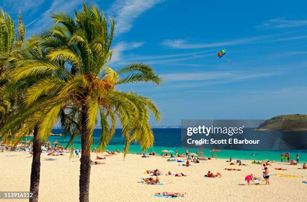 people at the beach. magaluf - majorca stock pictures, royalty-free photos & images