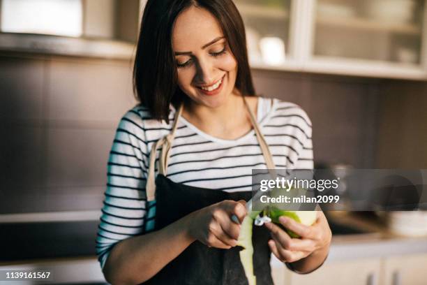 making a pie - peeling food stock pictures, royalty-free photos & images