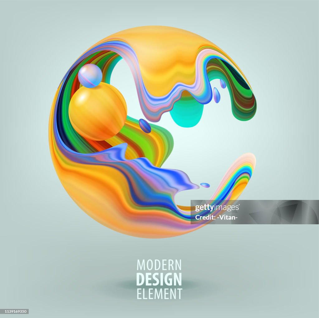 Computer Graphics Sphere Computer Graphic Sphere Decorated With 3d Petals And Design Elements ...