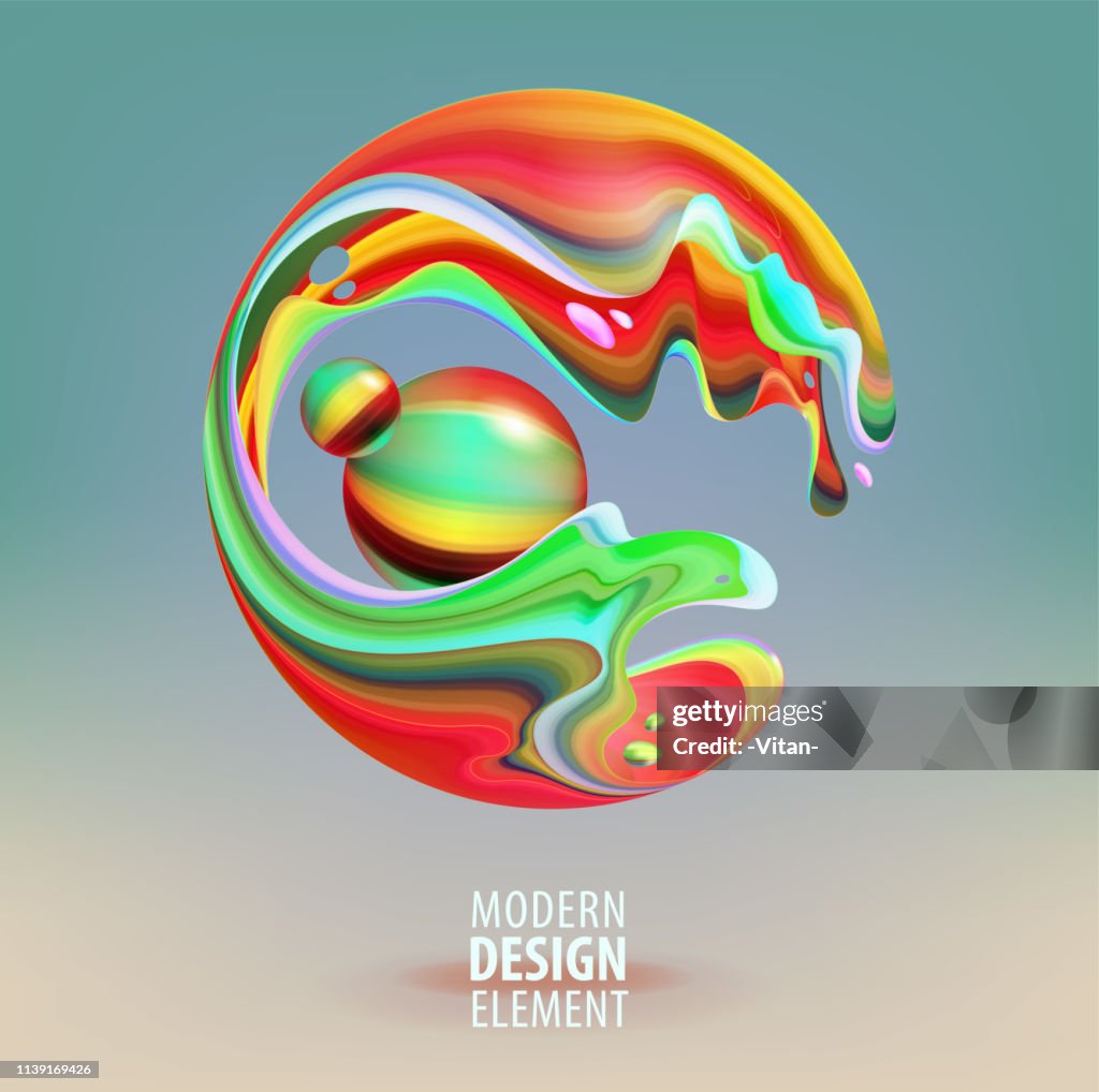 Computer Graphics Sphere Computer Graphic Sphere Decorated With 3d Petals And Design Elements ...