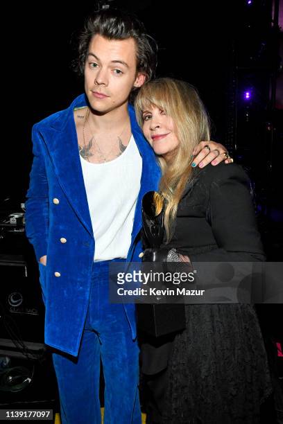Harry Styles and inductee Stevie Nicks attend the 2019 Rock & Roll Hall Of Fame Induction Ceremony at Barclays Center on March 29, 2019 in New York...