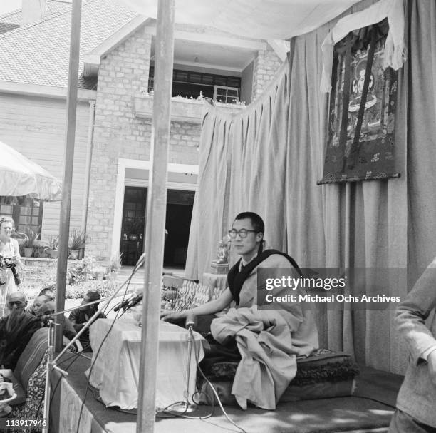 The 14th Dalai Lama, the traditional religious and temporal head of Tibet's Buddhist clergy, in his residence of Birla House, in Mussoorie, India, in...