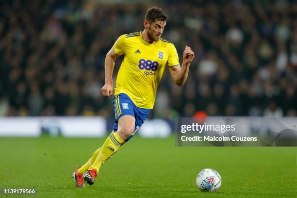 Lukas Jutkiewicz of Birmingham City runs with the ball during the Sky Bet Championship game at The Hawthorns on March 29, 2019 in West Bromwich,...