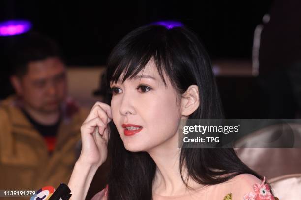 Vivian Chow attended the press conference of a long and lasting love 30th anniversary concert on 24 April, 2019 in Taipei,Taiwan,China.