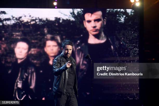 Trent Reznor introduces inductees The Cure onstage at the 2019 Rock & Roll Hall Of Fame Induction Ceremony - Show at Barclays Center on March 29,...