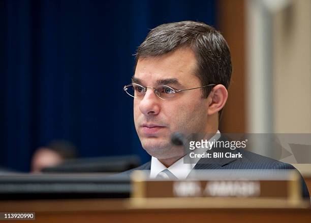 Rep. Justin Amash, R-Mich., listens during the House Oversight and Government Reform Committee hearing on "The Future of Capital Formation" on...